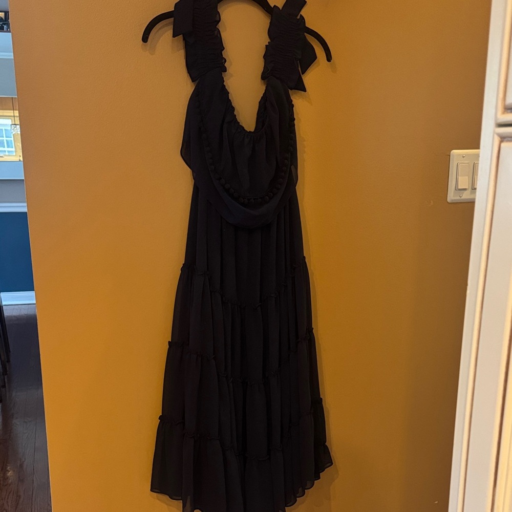 Elegant Navy Tiered Maxi Dress